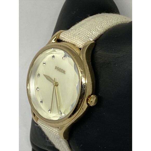 Fossil Laney BQ3391 Women's Cream Leather Analog Dial Quartz Wrist Watch XR639 - Picture 4 of 12